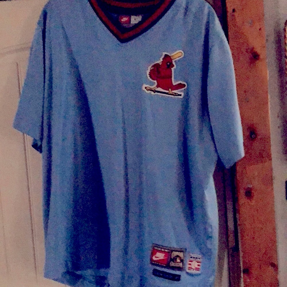 Baby blue Ozzie Smith Nike Cooperstown jersey
